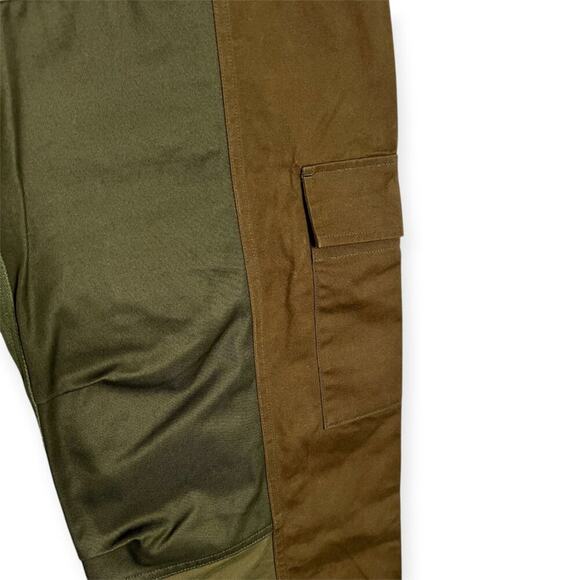 NEW KUON Patchwork Utility Trousers SIZE L Green Wide Leg Cargo Pocket JAPAN NWT - Picture 11 of 11